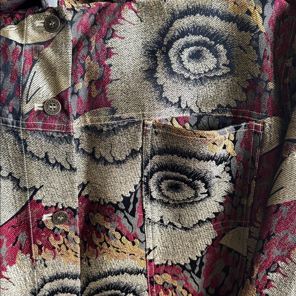 Chicos Design Silk Blend Sunflower Jacket Womens 3/XL Button down Art to Wear - Picture 9 of 12